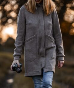 Damen Kurzmantel aus (Merino)Schurwolle Wollwalk Kurzmantel mit Reißverschluss