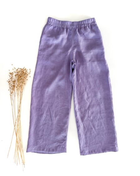 Damen Leinenhose mit weitem Bein