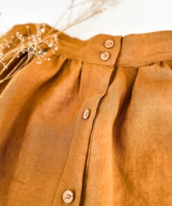 Eleganter wadenlanger Damenrock aus 100% Leinen - ideal für den Sommer