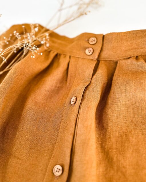Eleganter wadenlanger Damenrock aus 100% Leinen - ideal für den Sommer