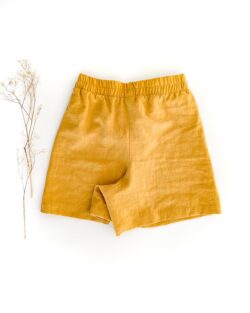 Damen Basic Shorts aus 100% Leinen - kurze Leinenhose Sommer Leinenhose