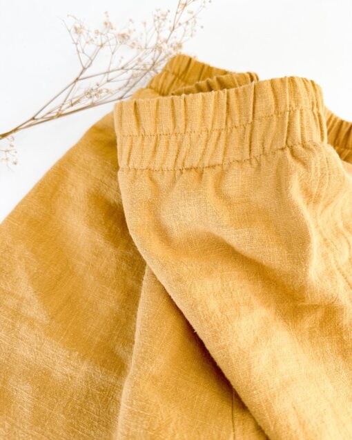 Damen Basic Shorts aus 100% Leinen - kurze Hose für Mama und Damen