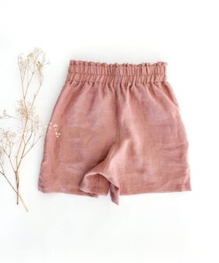 Damen Paperbag Leinenshorts mit Schleife - kurze Damenshorts aus Leinen