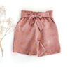 Damen Paperbag Leinenshorts mit Schleife - kurze Damenshorts aus Leinen