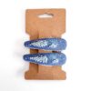 handbestickte Haarspangen 2er-Set – Sommerblau "Staudenbienchen"