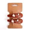 handbestickte Haarspangen 2er-Set – Rost "Margerite"
