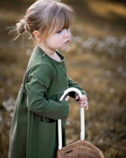 Nachhaltiges langarm Mädchen Kleid aus weichem Bio Baumwolljersey für Kinder und Babys