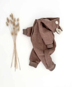 Wollwalk Overall Reh für Babys und Kinder mit Reißverschluss und Rehpunkten
