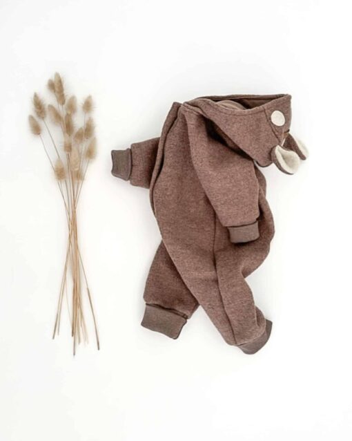 Wollwalk Overall Reh für Babys und Kinder mit Reißverschluss und Rehpunkten