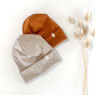 Sofortkauf: Merinowoll-Beanie für Kinder und Babys in Sand Meliert