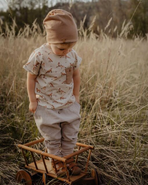 Kinder Leinen Knickerbocker Basic Shirt und Beanie