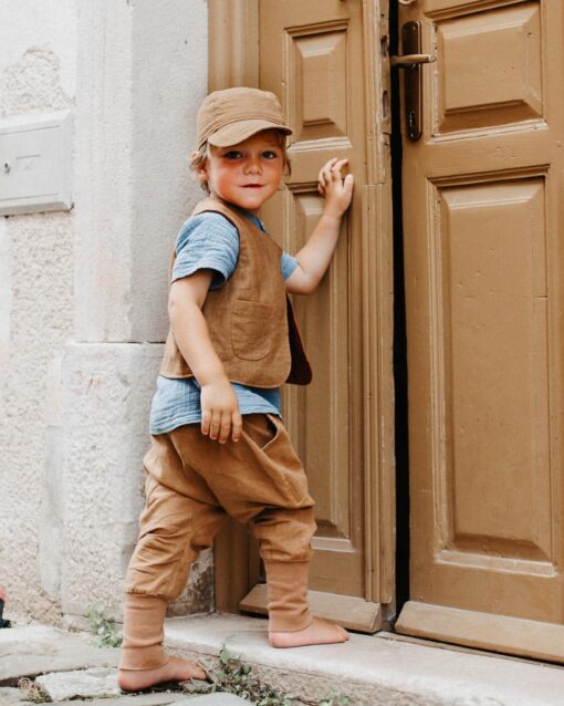 Kinder Baby Leinen Outfit aus Leinen für Einschulung, Hochzeit, Taufe