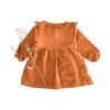kinder baby langarm Kleid Leinenkleid Rüschen Flügelärmel