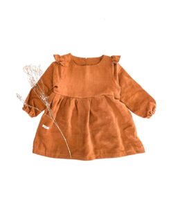 kinder baby langarm Kleid Leinenkleid Rüschen Flügelärmel