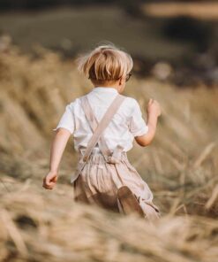 Kinder Baby Salopette aus Leinen für Taufe, Hochzeit, Geburtstag und Feste