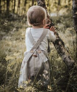 kinder Baby leinen Latzhose salopette outfit taufe Hochzeit Fotoshooting