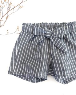 Paperbag Shorts für Kinder und Babys mit Schleife aus Leinen