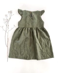 Kinder Baby Mädchen Leinenkleid für Taufe, Hochzeit, Fotoshooting, Einschulung und Festlichkeiten