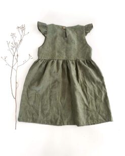 Kinder Baby Mädchen Leinenkleid für Taufe, Hochzeit, Fotoshooting, Einschulung und Festlichkeiten