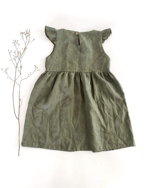 Kinder Baby Mädchen Leinenkleid für Taufe, Hochzeit, Fotoshooting, Einschulung und Festlichkeiten