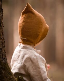 Kinder Baby Pixiemütze Zwergenmütze Zwergenhaube aus Leinen