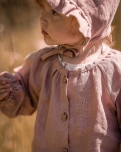Sommer Mädchen Leinenbluse geraffte Kinderbluse aus Leinen