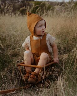 Kinder Baby Leinenpixie Pixiemütze Zwergenmütze Zwergenhaube aus Leinen