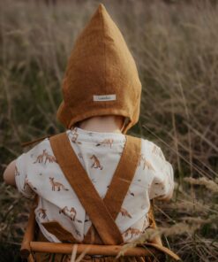 Kinder Baby Leinenpixie Pixiemütze Zwergenmütze Zwergenhaube aus Leinen