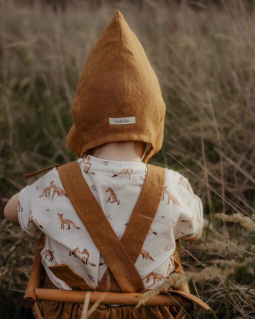 Kinder Baby Leinenpixie Pixiemütze Zwergenmütze Zwergenhaube aus Leinen