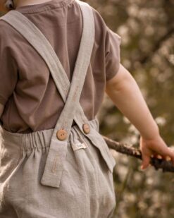 Kinder Baby Salopette aus Leinen für Taufe, Hochzeit, Geburtstag und Feste