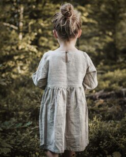 Kleid aus Leinen Mädchen für Taufe, Feier, Hochzeit, Geburtstag oder Fotoshootings