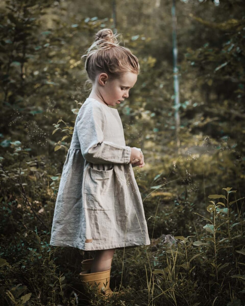 Leinenkleid langarm - Wichtelkidz