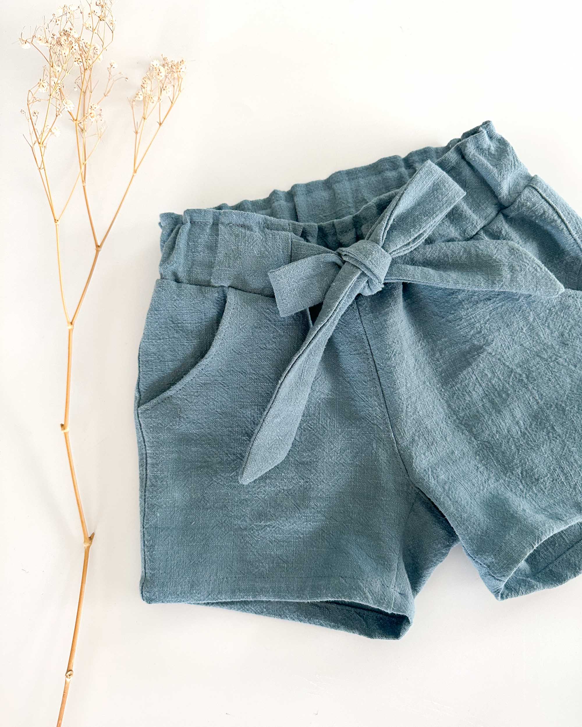 nachhaltige Mädchen Paperbag Shorts mit Schleife - Wichtelkidz