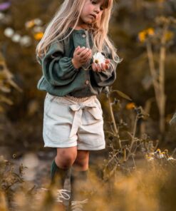 Paperbag Mädchen Shorts mit Schleife aus Leinen