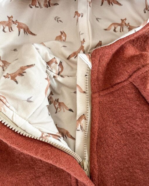 Walkoverall Fuchs für Kinder und Babys - Fox Fuchsoverall mit süßem Füchse Jersey gefüttert