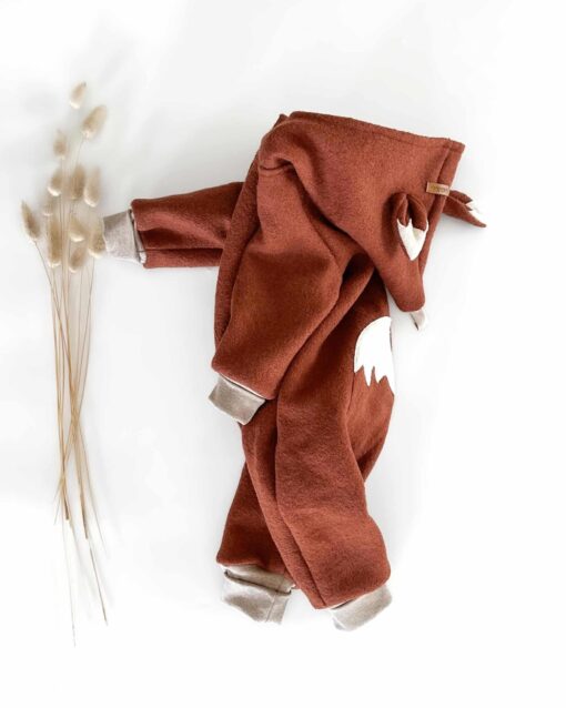 Wollwalkoverall Fuchs für Kinder und Babys - Fox Fuchsanzug mit Fuchsschwanz und Fuchsohren