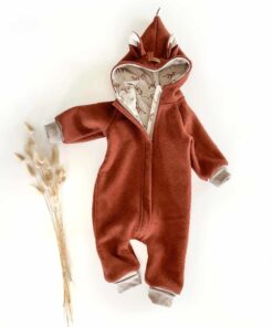 Wollwalkoverall Fuchs für Kinder und Babys - mit Fuchsschwanz und Fuchsohren