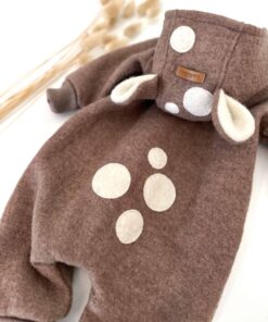 Wollwalk Anzug Reh Bambi Overall für Babys und Kinder
