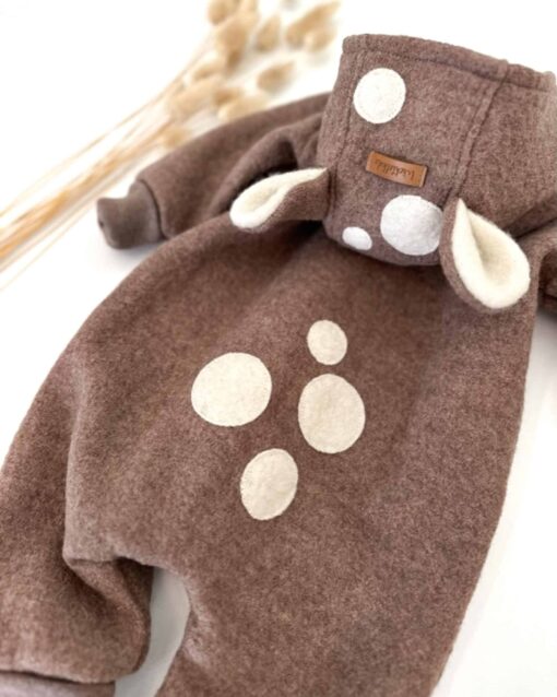 Wollwalk Anzug Reh Bambi Overall für Babys und Kinder