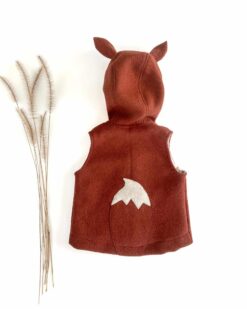 Walkweste für Kinder Fuchsweste Wollwalk Gilet aus hochwertiger Schurwolle im Fuchdesign