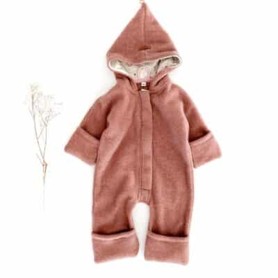 Baby Overall mit Reißverschluss aus 100% Bio Merino-Wollfleece