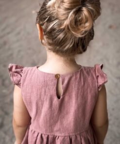 luftig leichtes Leinenkleid für kinder und Babys - Mädchen Outfit für taufe, Hochzeit, Fotoshootings, Einschulung