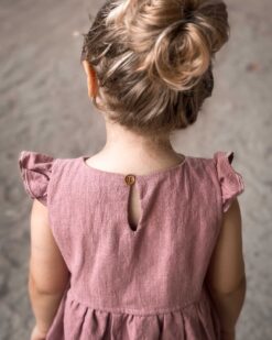 luftig leichtes Leinenkleid für kinder und Babys - Mädchen Outfit für taufe, Hochzeit, Fotoshootings, Einschulung