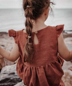 nachhaltiges Leinenkleid für kinder und Babys Mädchen für taufe, Hochzeit, Fotoshootings, Einschulung