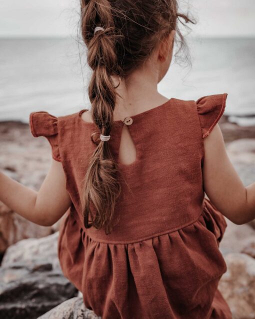 nachhaltiges Leinenkleid für kinder und Babys Mädchen für taufe, Hochzeit, Fotoshootings, Einschulung