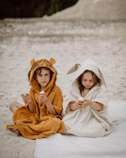 Kinder Bademantel Poncho Handtuch Strandponchos