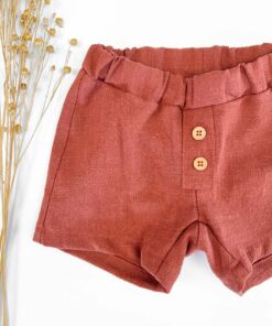 Leinenshorts für Kinder und Babys Sommerhose aus Leinen mit Knopfleiste