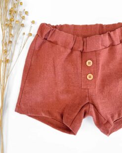 Leinenshorts für Kinder und Babys Sommerhose aus Leinen mit Knopfleiste