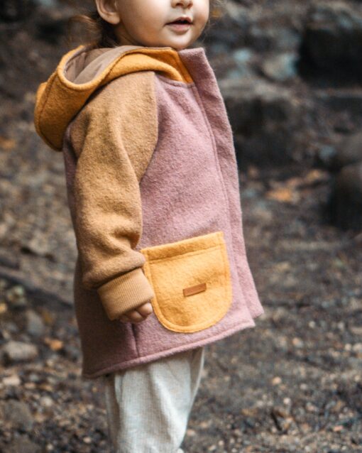Coulorblock Wohlfühl Wollwalk Jacke für Kinder und Babys für Herbst, Winter und Frühling