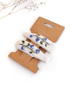 Leinen Haarspange Hand bestickt Kinder Mädchen